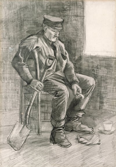 Mann mit Spaten beim Ausruhen, 1882 von Vincent van Gogh